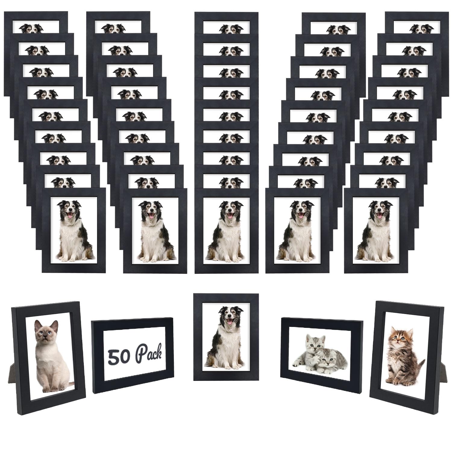 YOUKE OLA 50-pack 5x7 black frame set for wall or table display