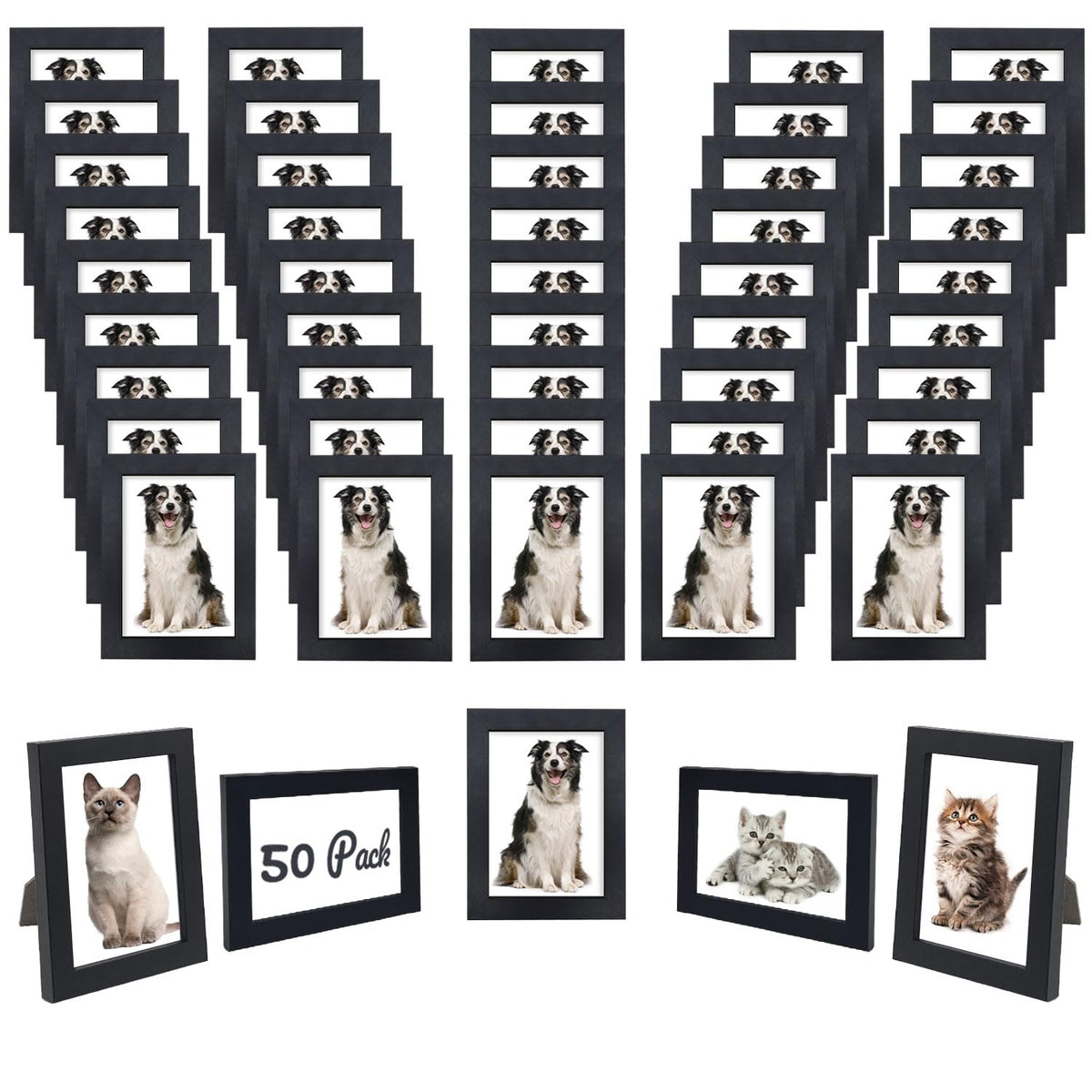 YOUKE OLA 50-pack 5x7 black frame set for wall or table display