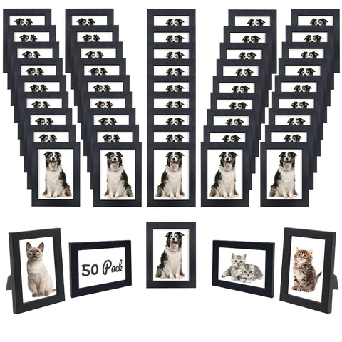 YOUKE OLA 50-pack 5x7 black frame set for wall or table display