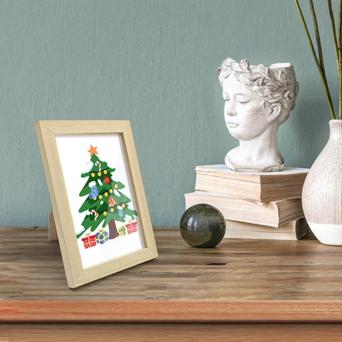 Natural finish frames make a gift-ready photo display collection.