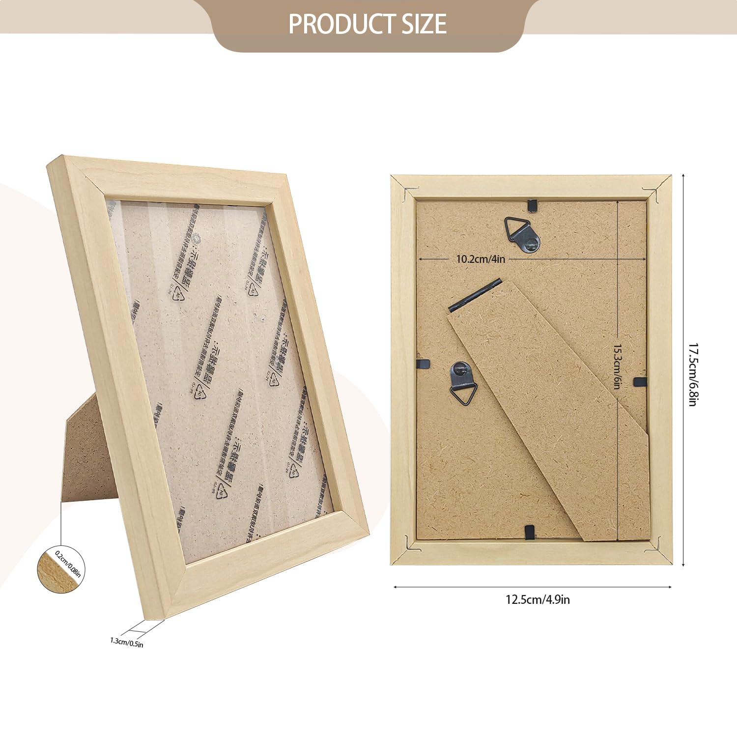 Tabletop display frame with stand for easy desk photo arrangements.
