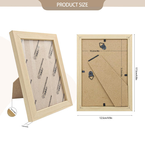 Tabletop display frame with stand for easy desk photo arrangements.