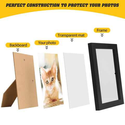 YOUKE OLA tabletop or wall display frames with stand and hanging options.