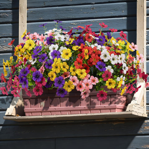 Youlifafa 24-bundle outdoors artificial flowers in vibrant mix for versatile outdoor decor.