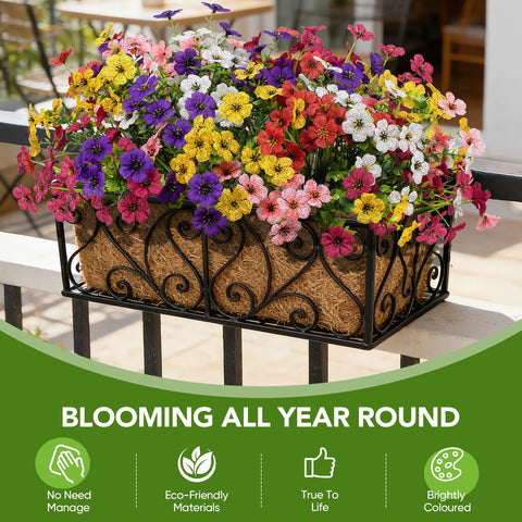 Youlifafa UV-resistant outdoor flowers stay vibrant under sun with minimal upkeep.
