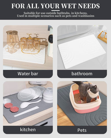 YOULTTAN Stone Bath Mat features a sleek, modern design for any bath.