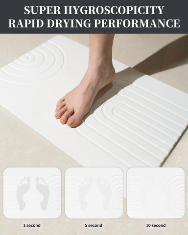 YOULTTAN Diatomaceous Earth Bath Mat close-up shows high absorbency.