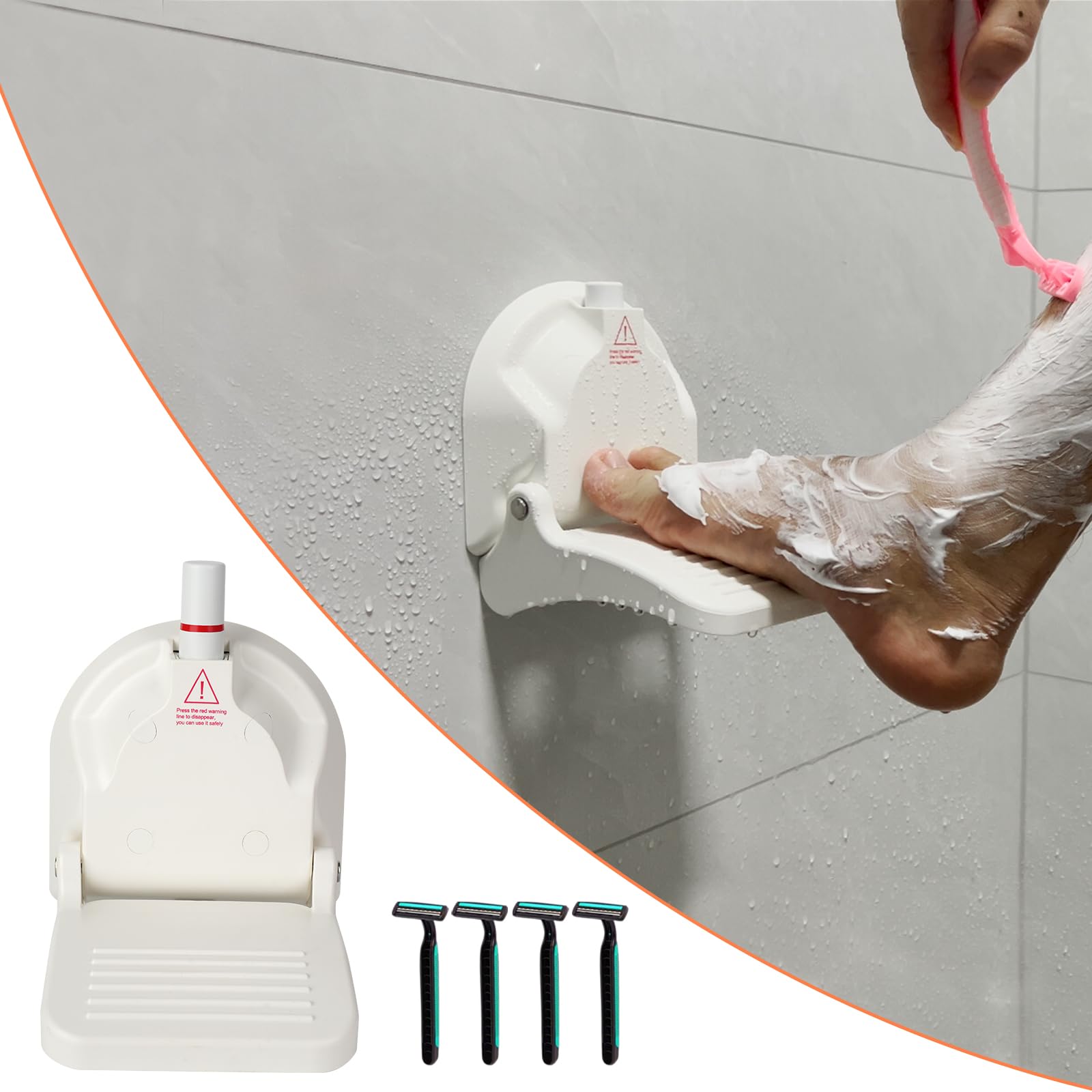Youmtool shower foot rest with ergonomic design for comfortable shaving