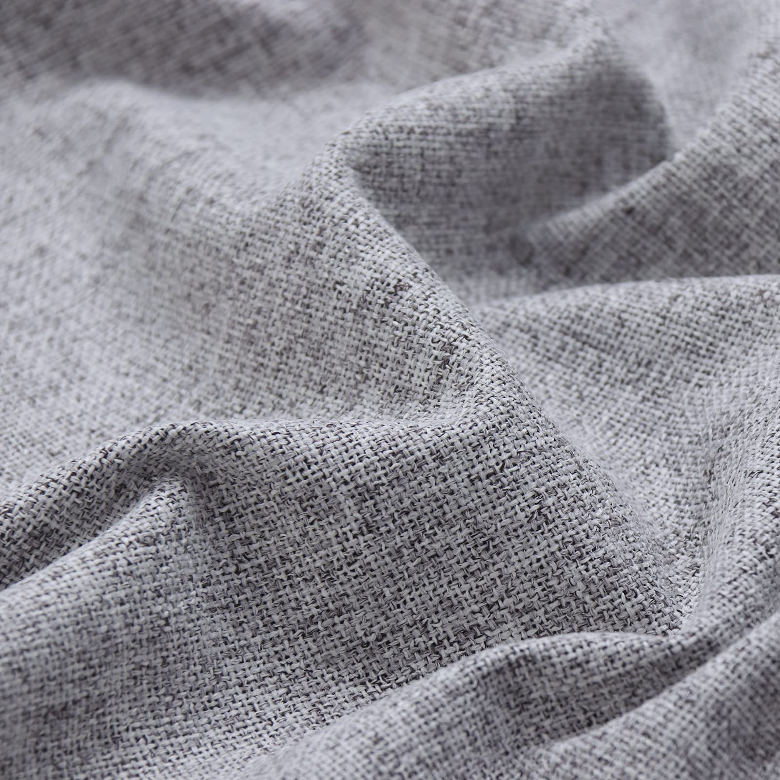 YoungsTex grey linen curtains soften decor while effectively blocking light