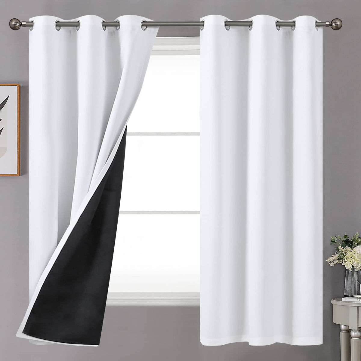 YoungsTex blackout curtain panel closed to block light for a darker room