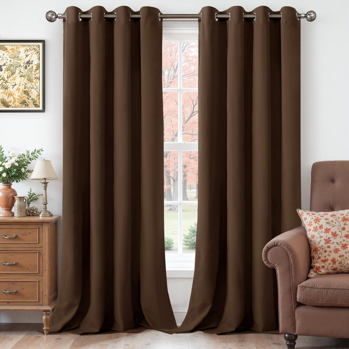 YoungsTex brown velvet curtains 84-inch panel highlight luxurious texture and light reduction for living rooms
