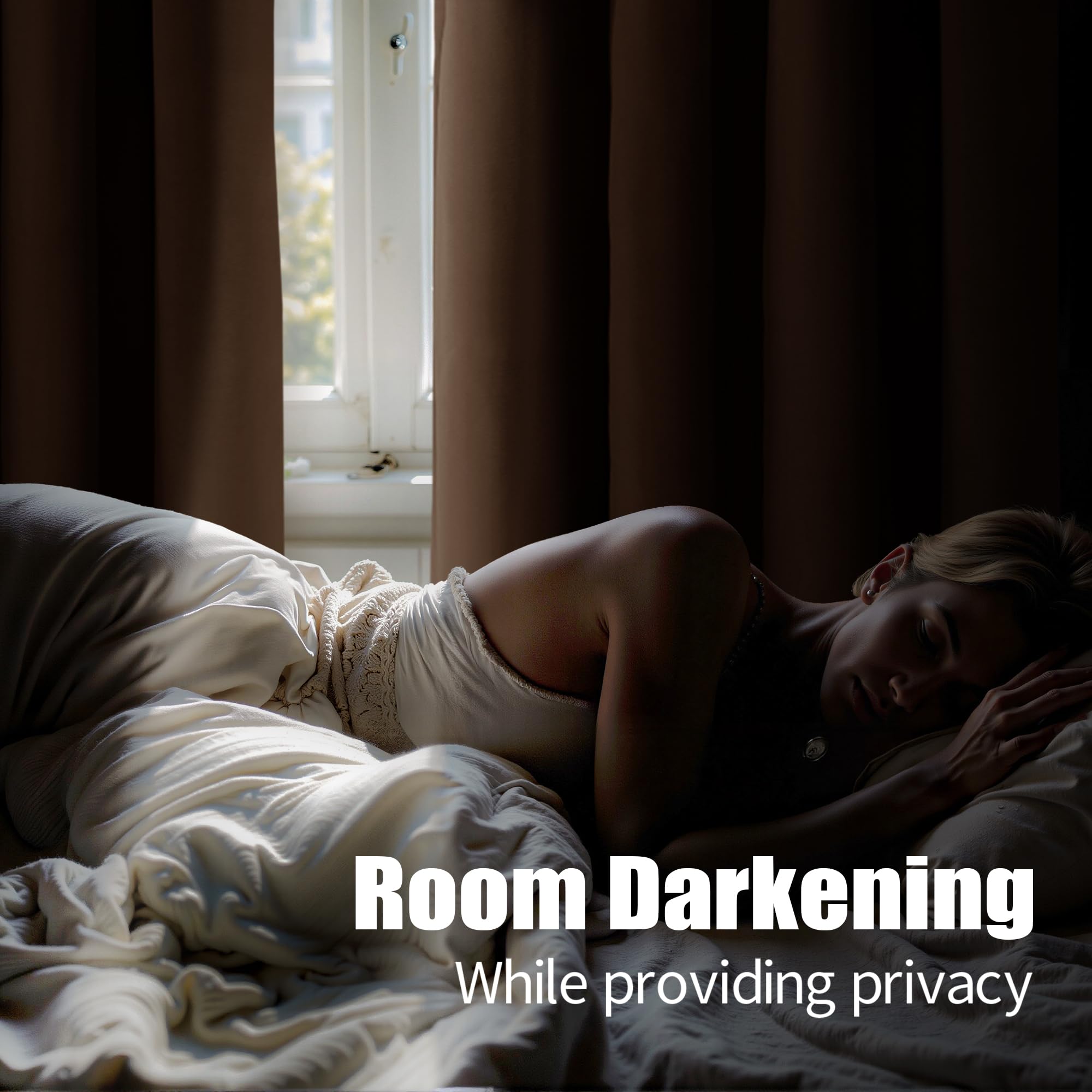 YoungsTex brown velvet curtains 84-inch panel offer privacy and soft drape in living spaces