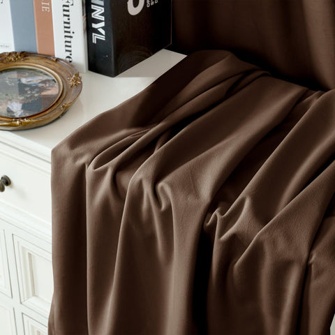 YoungsTex brown velvet curtain 84-inch panel with grommets ensures easy, smooth opening