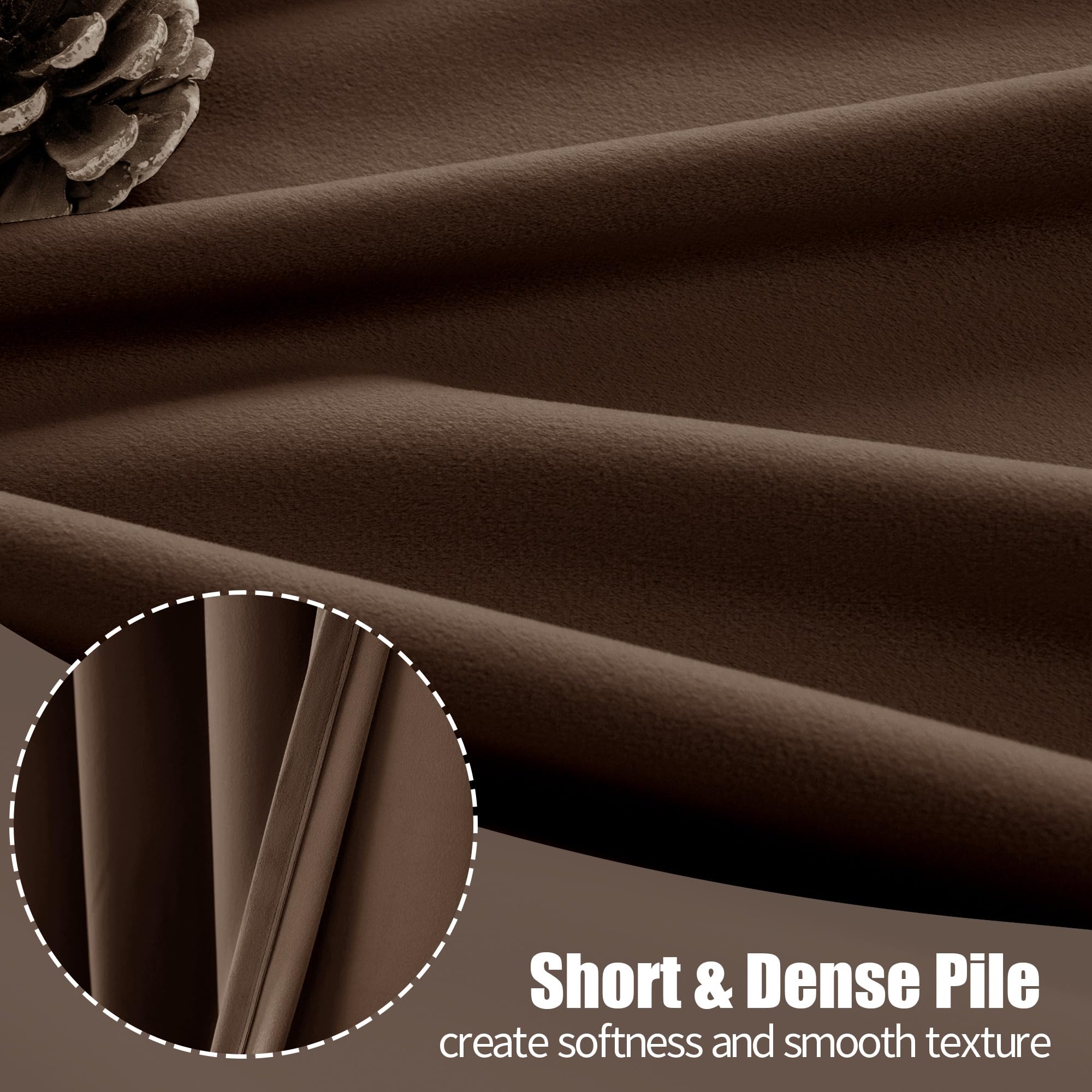 YoungsTex brown velvet panel delivers rich sheen and lasting color under varied light