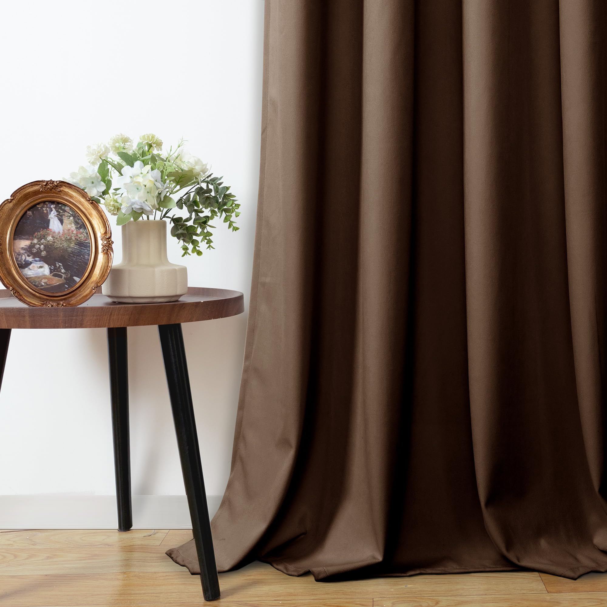 YoungsTex 84-inch panel drapes gracefully, adding depth to living room styling