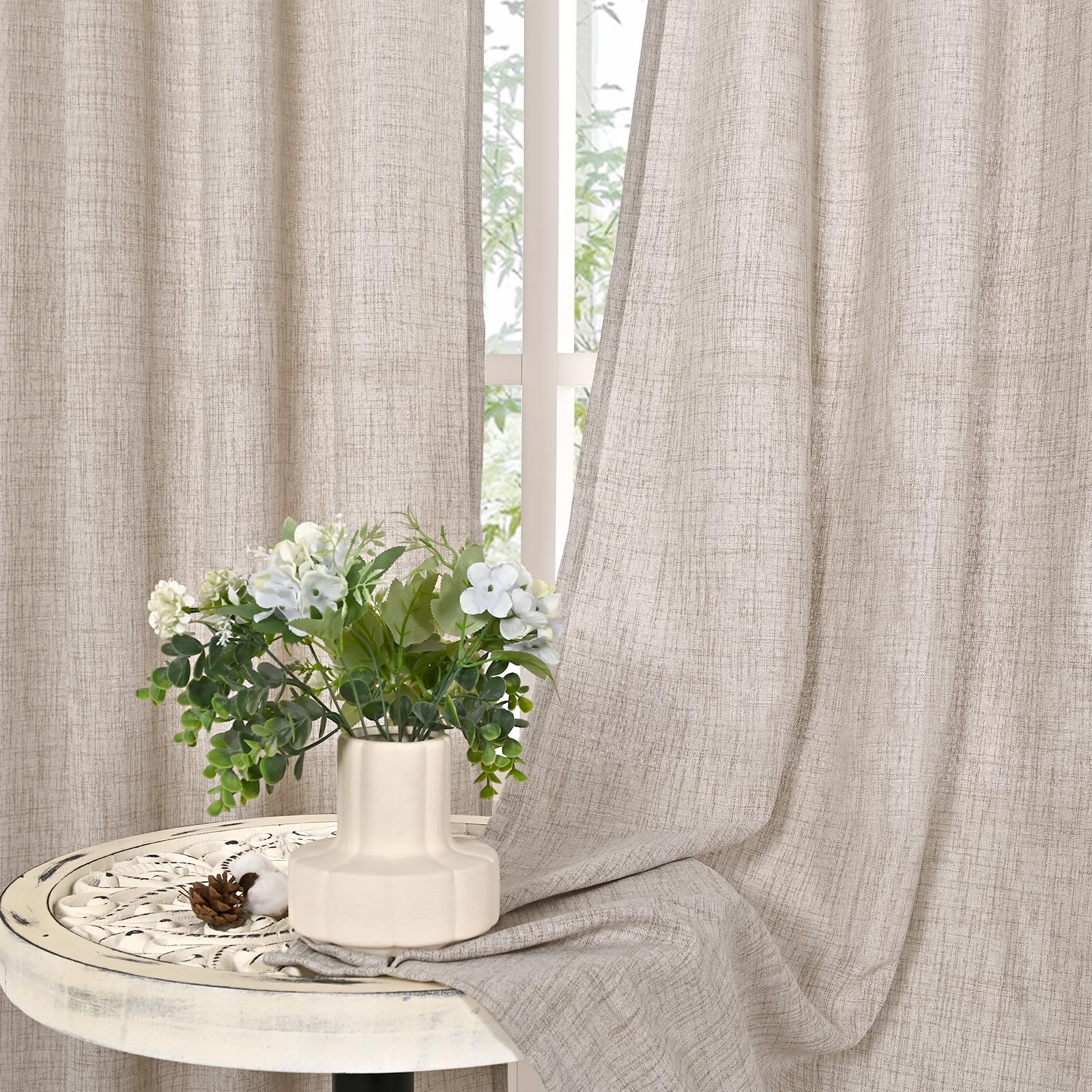 YoungsTex wrinkle-free linen drapes require minimal upkeep.