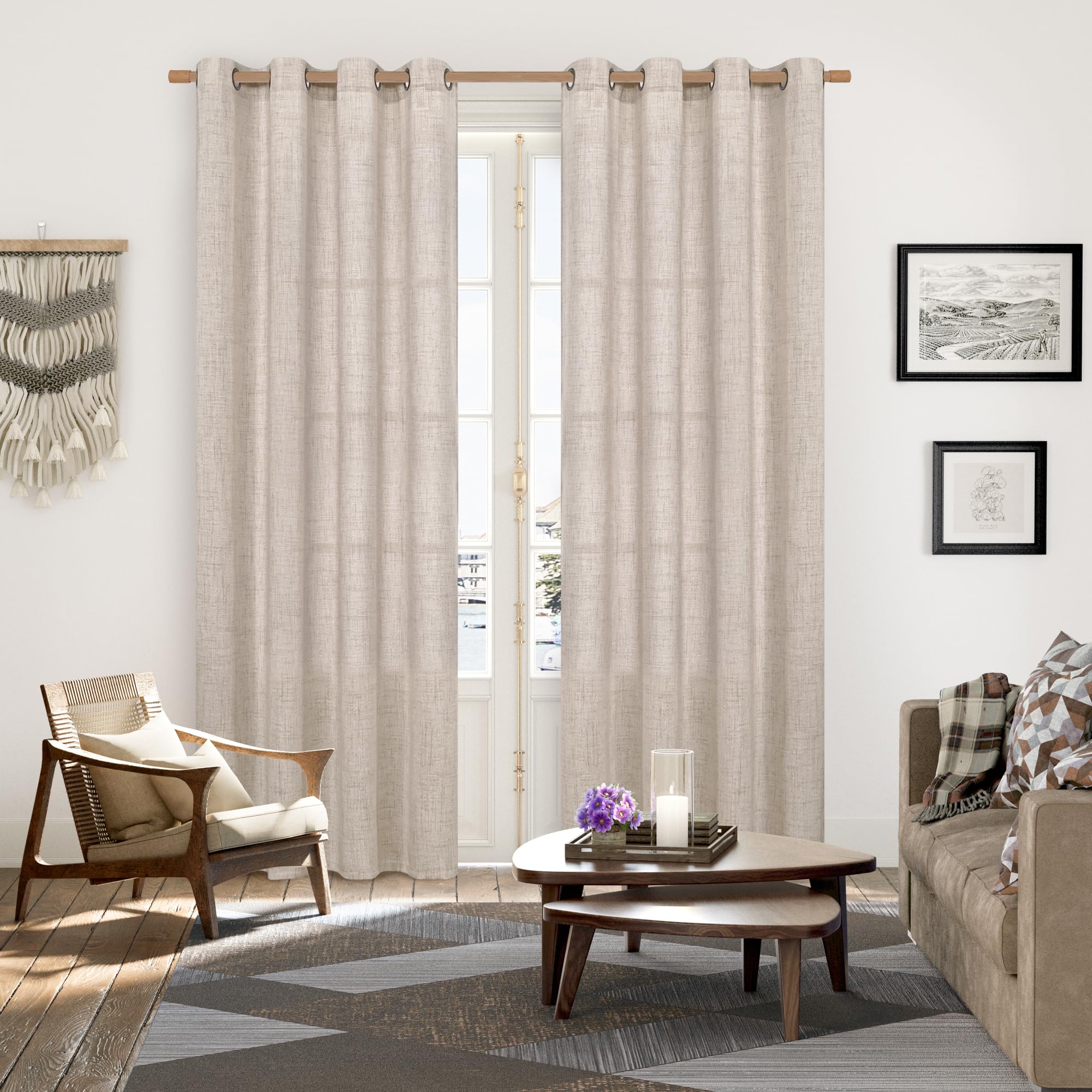 YoungsTex curtains with bronze grommets for rustic charm and easy installation.