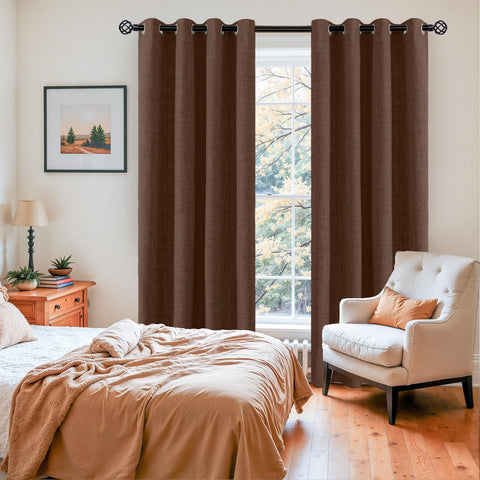 YoungsTex linen blackout drapes add retro style and privacy to your space.
