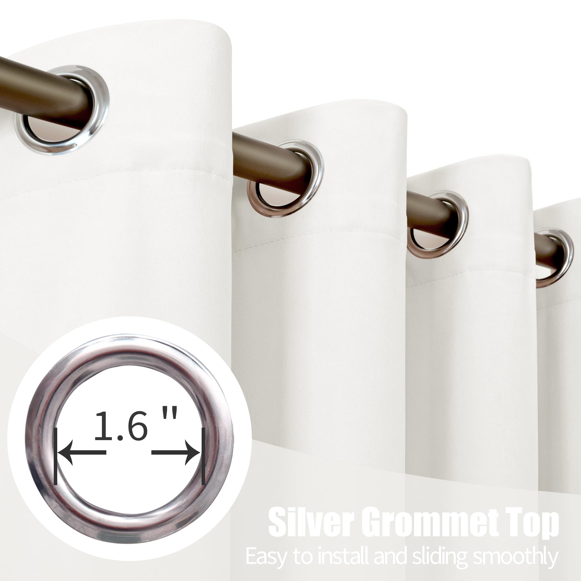 YoungsTex Ivory White Velvet Curtains offer ultra-soft velvet for premium room feel.