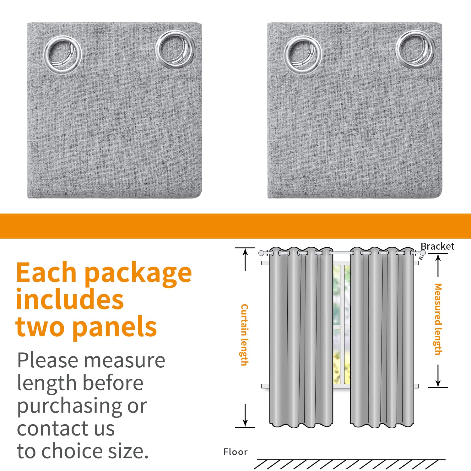 YoungsTex 52x63 inch panels fit standard rods with 8 silver grommets