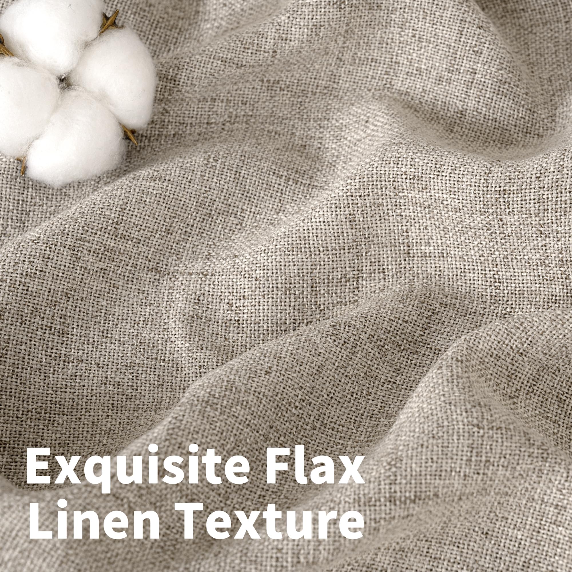 YoungsTex oatmeal linen curtains in dining room setting