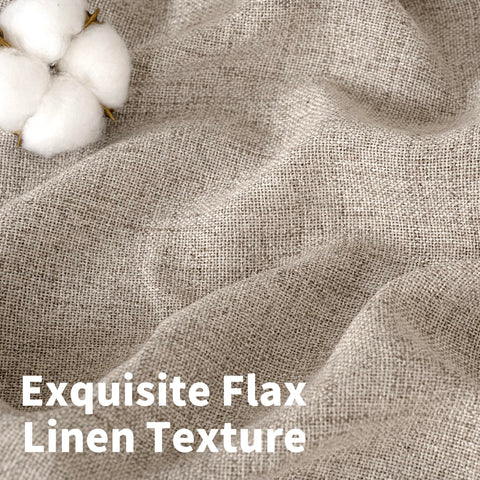 YoungsTex oatmeal linen curtains in dining room setting