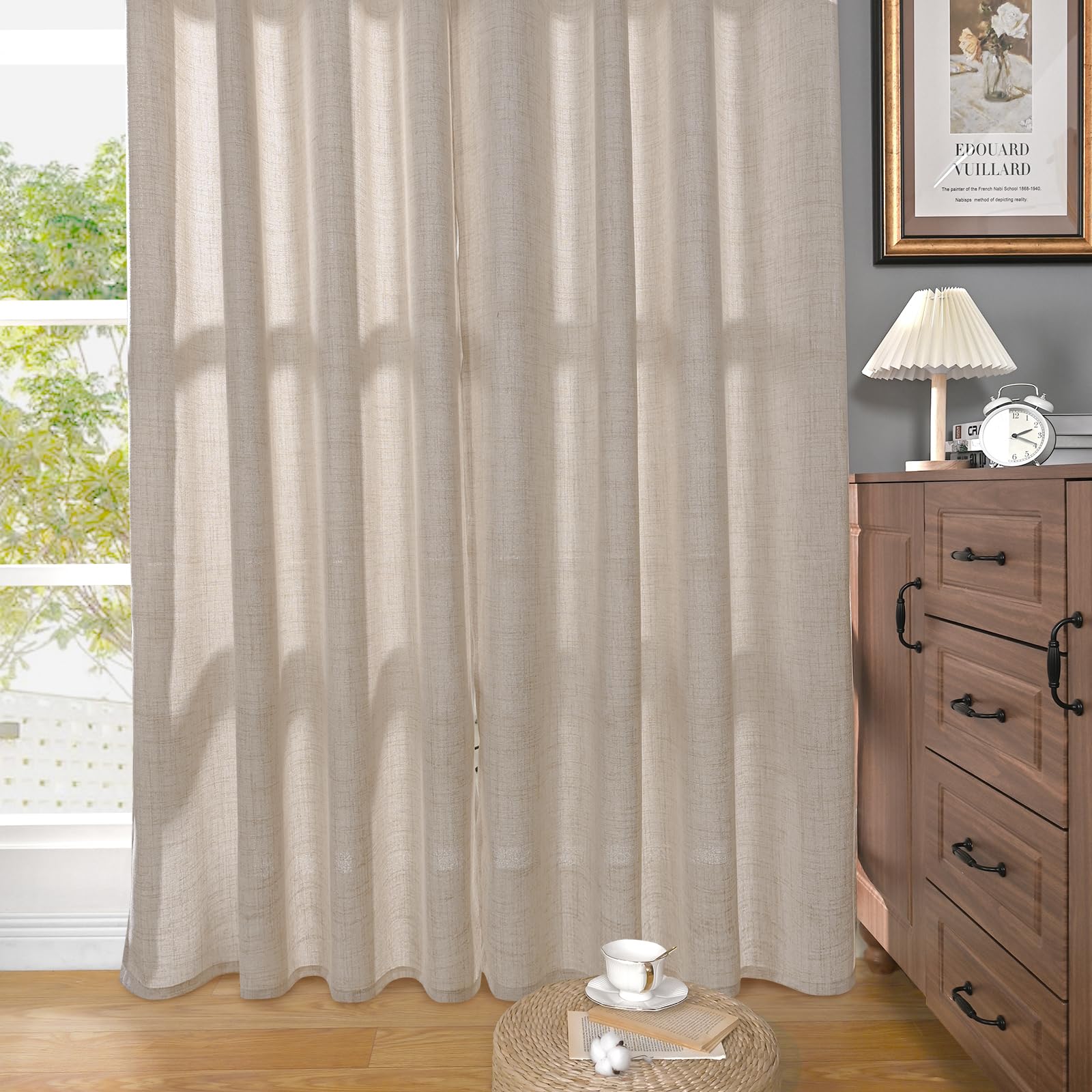 YoungsTex thicker linen texture enhances privacy while brightening the room.