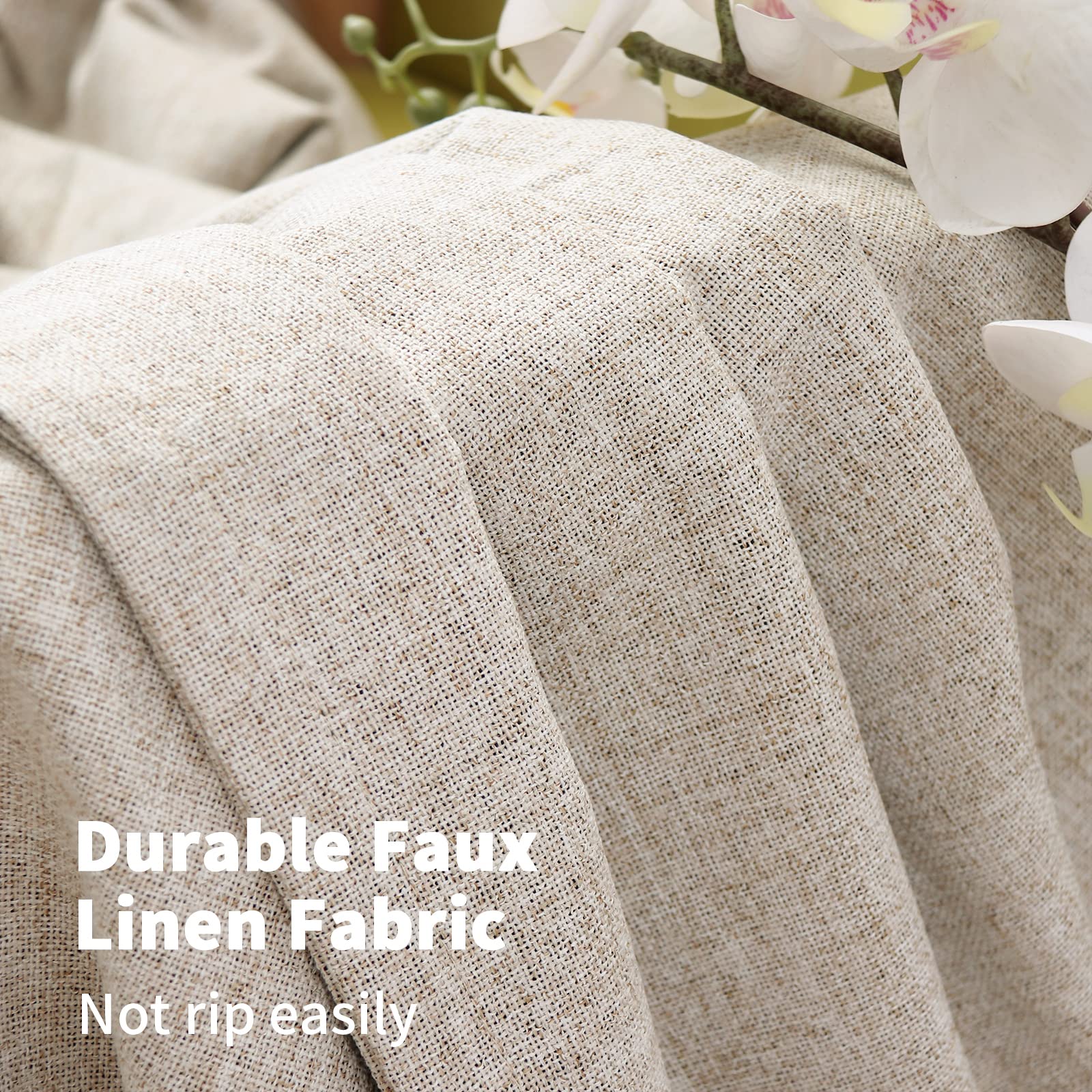 YoungsTex blackout drapes provide privacy and reduce glare.