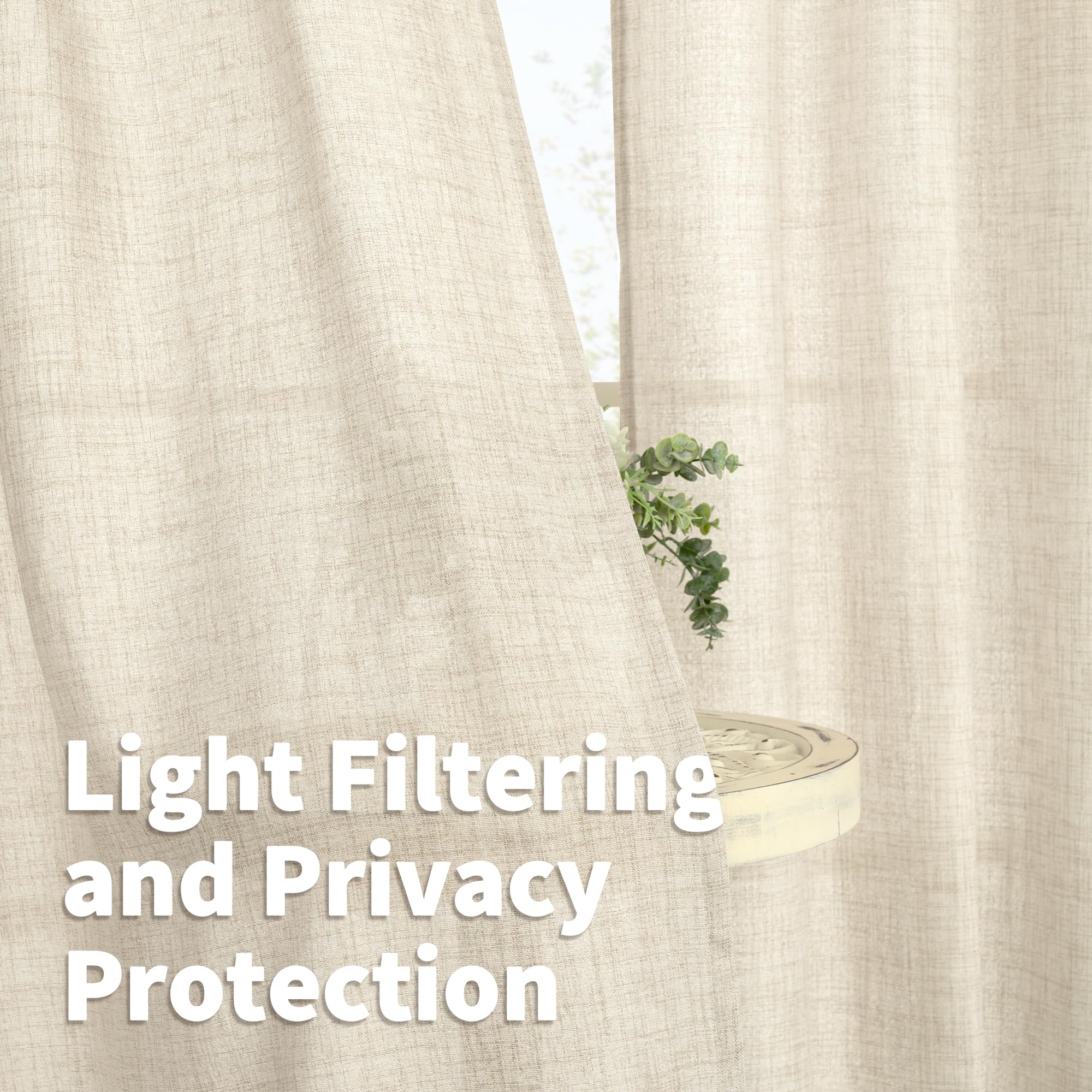 YoungsTex light-filtering linen panels diffuse daylight softly