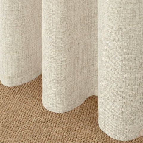 Wrinkle-free linen blend provides timeless rustic style in any room