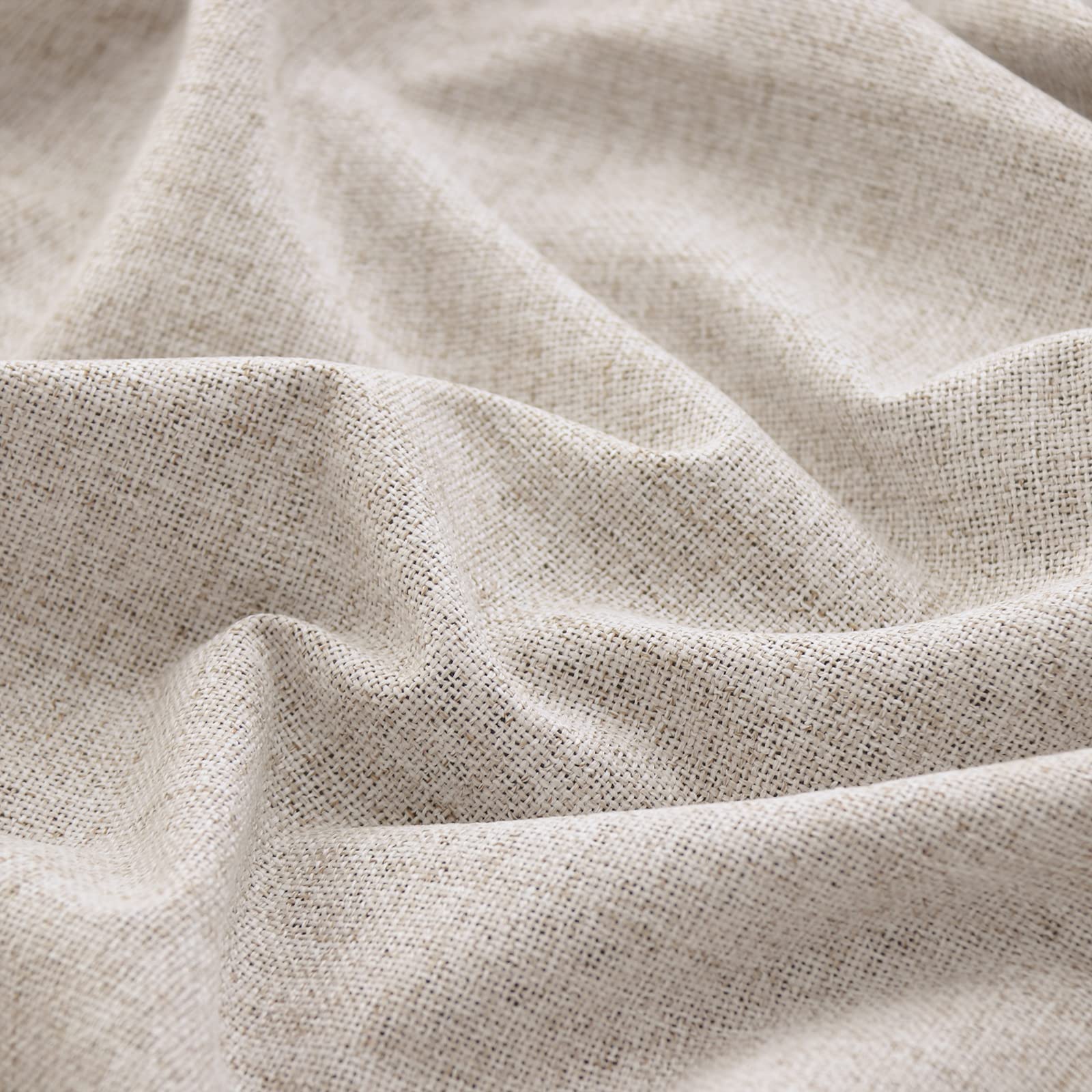YoungsTex beige linen blackout curtains enhance privacy without sacrificing light control.