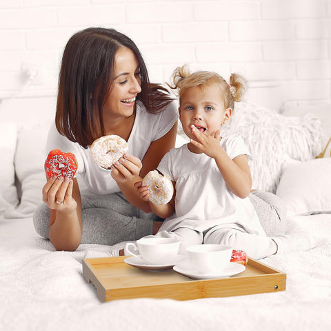 Youpehom bed tray table with folding legs closed for compact storage