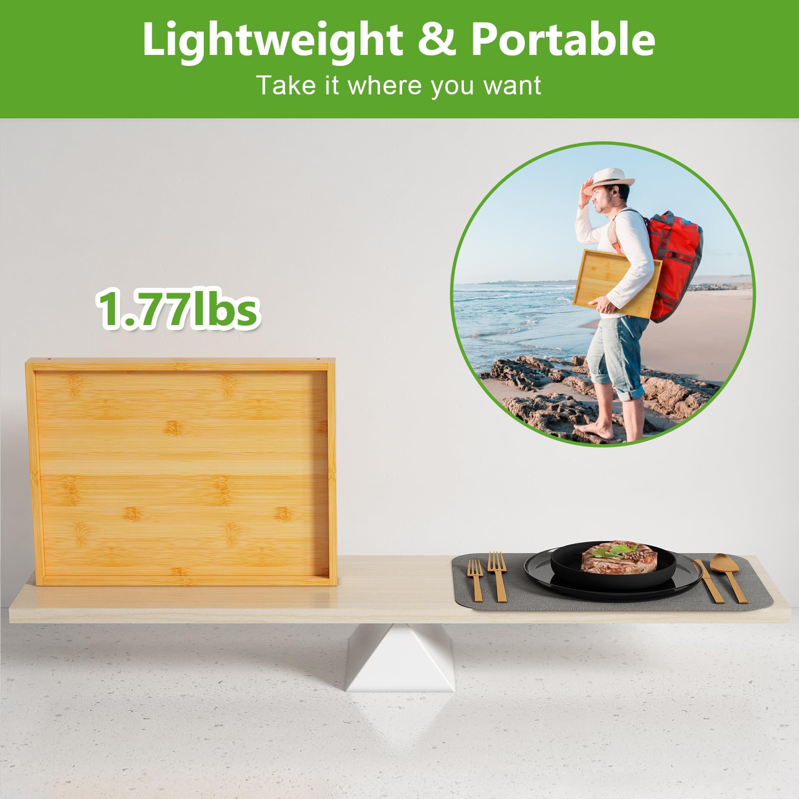Youpehom breakfast in bed tray ideal for laptop or tablet