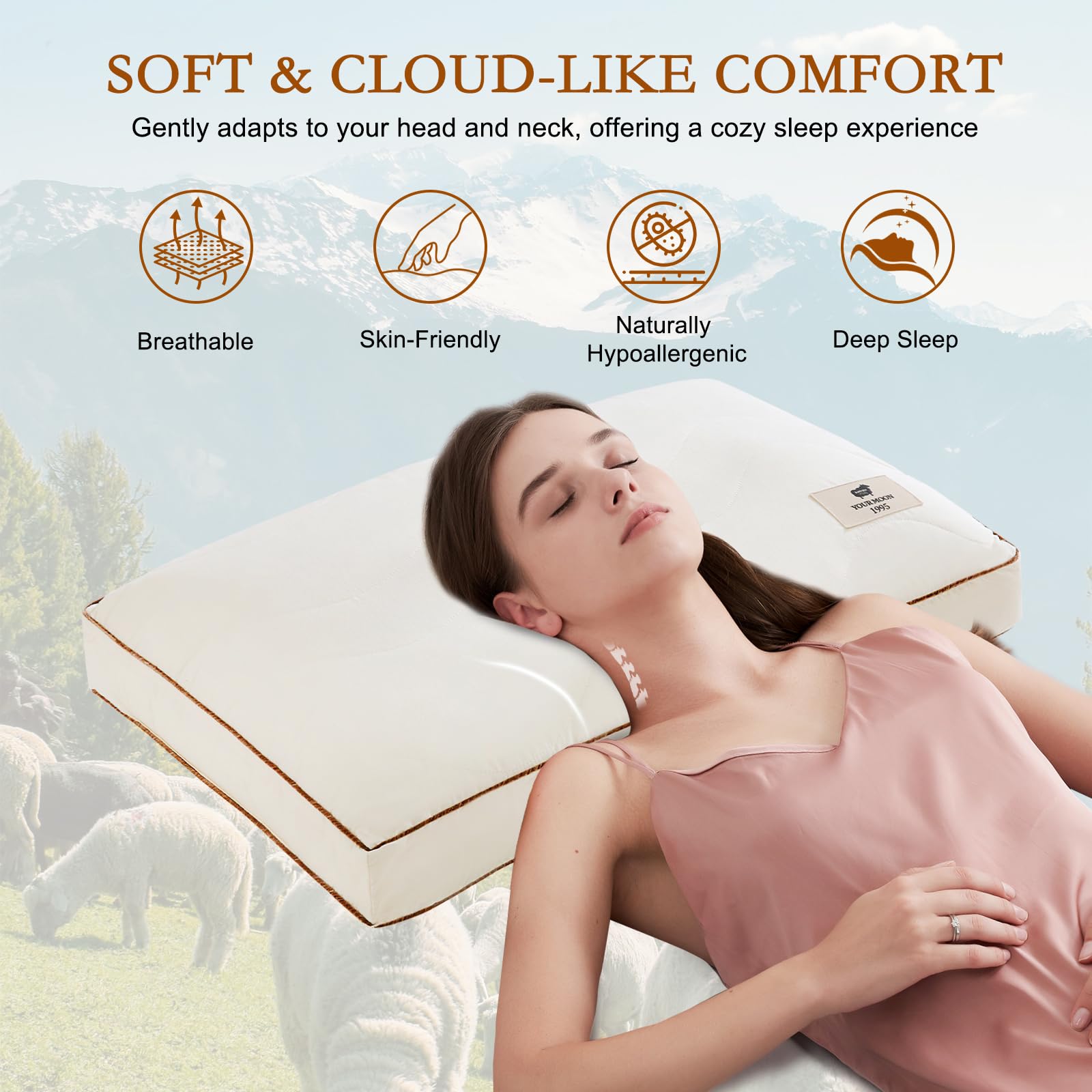 YOUR MOON breathable 100% cotton cover for a skin-friendly sleeping surface