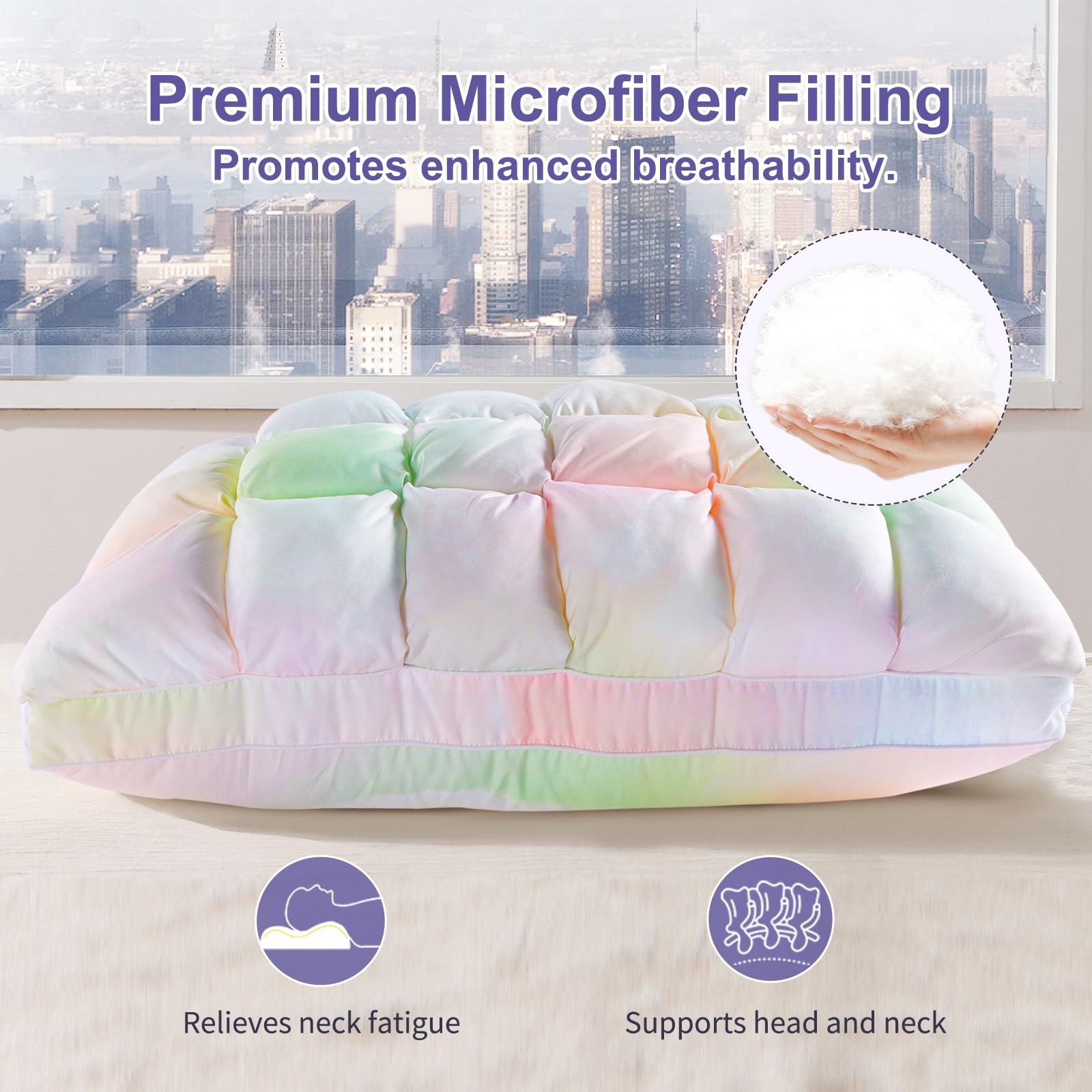 Your Moon Down-Alternative Filling close-up shows cloud-like support for comfortable neck alignment