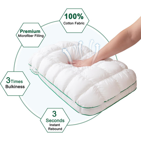 YOUR MOON Fluffy pillow green piping detail adds luxury and style