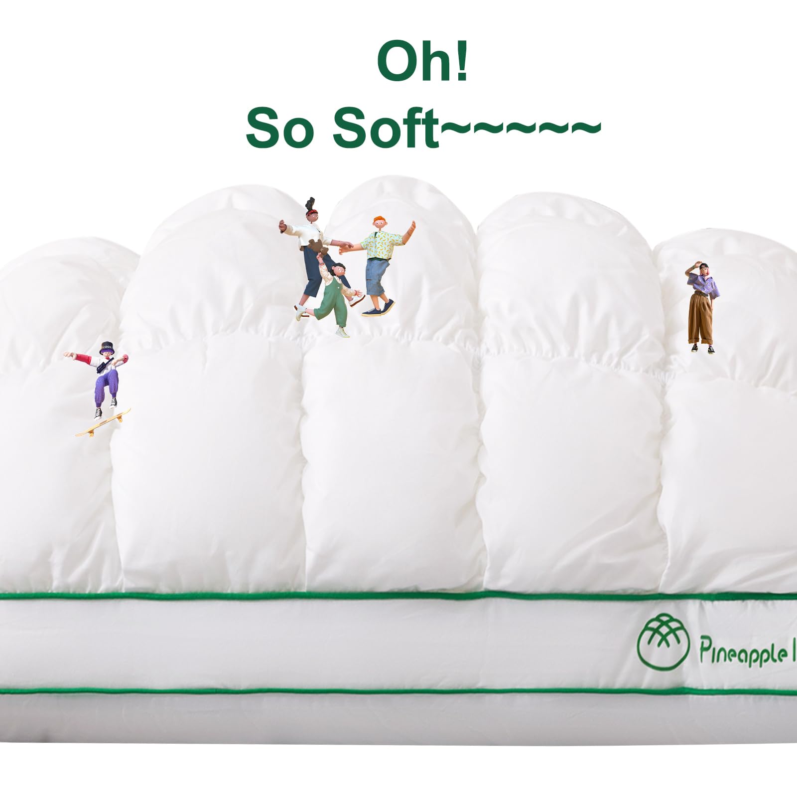 YOUR MOON Fluffy pillow’s smooth cotton face on side B provides quiet, supportive sleep