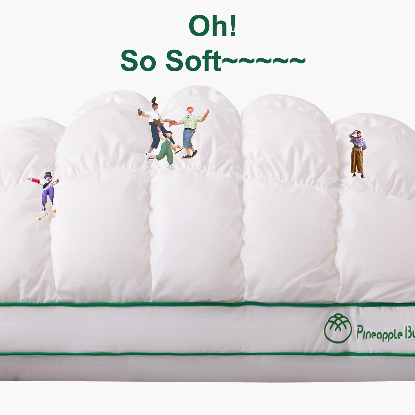 YOUR MOON pillow green piping edge highlighting luxury detail for enhanced style.
