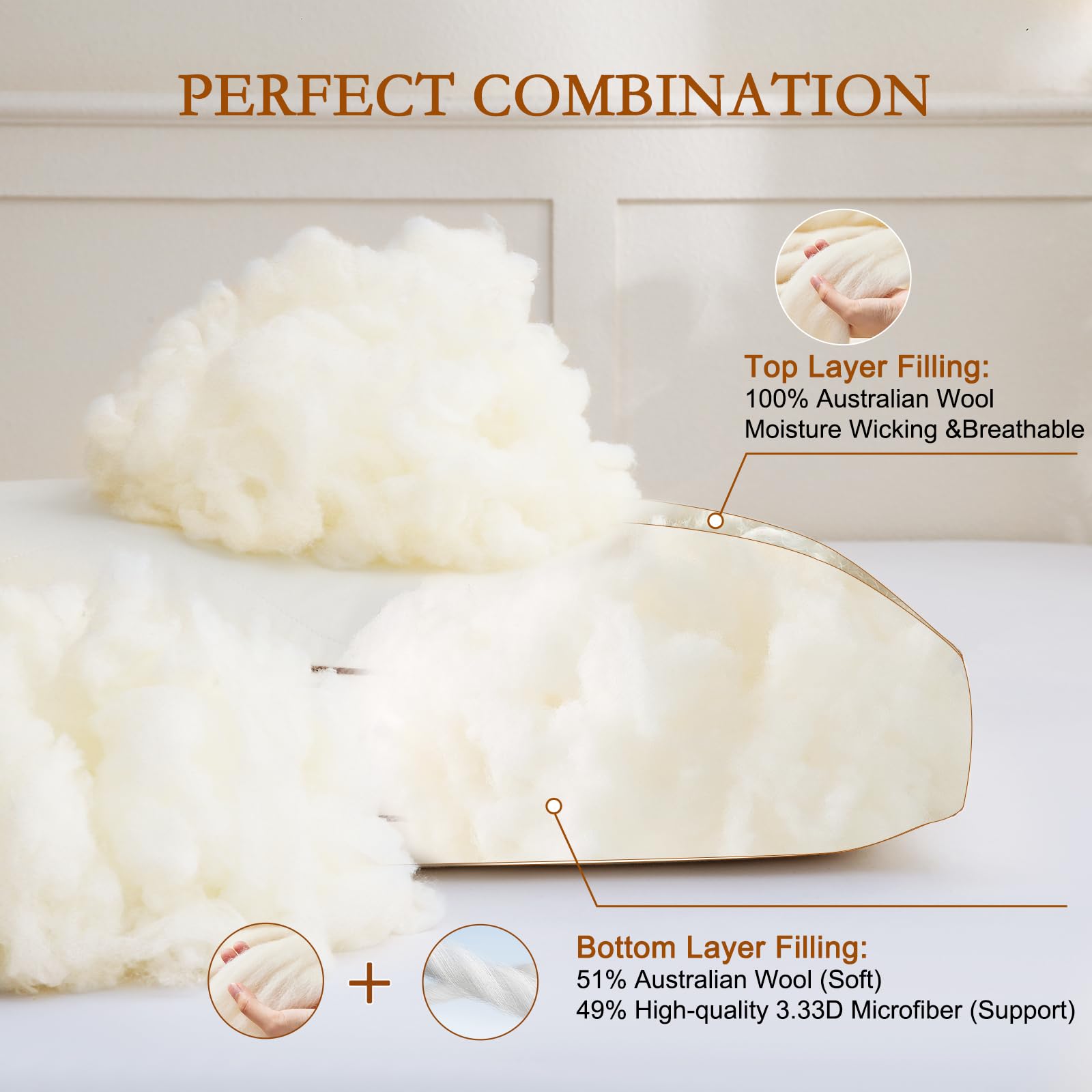 YOUR MOON pillow with widened edges for stable head and neck support