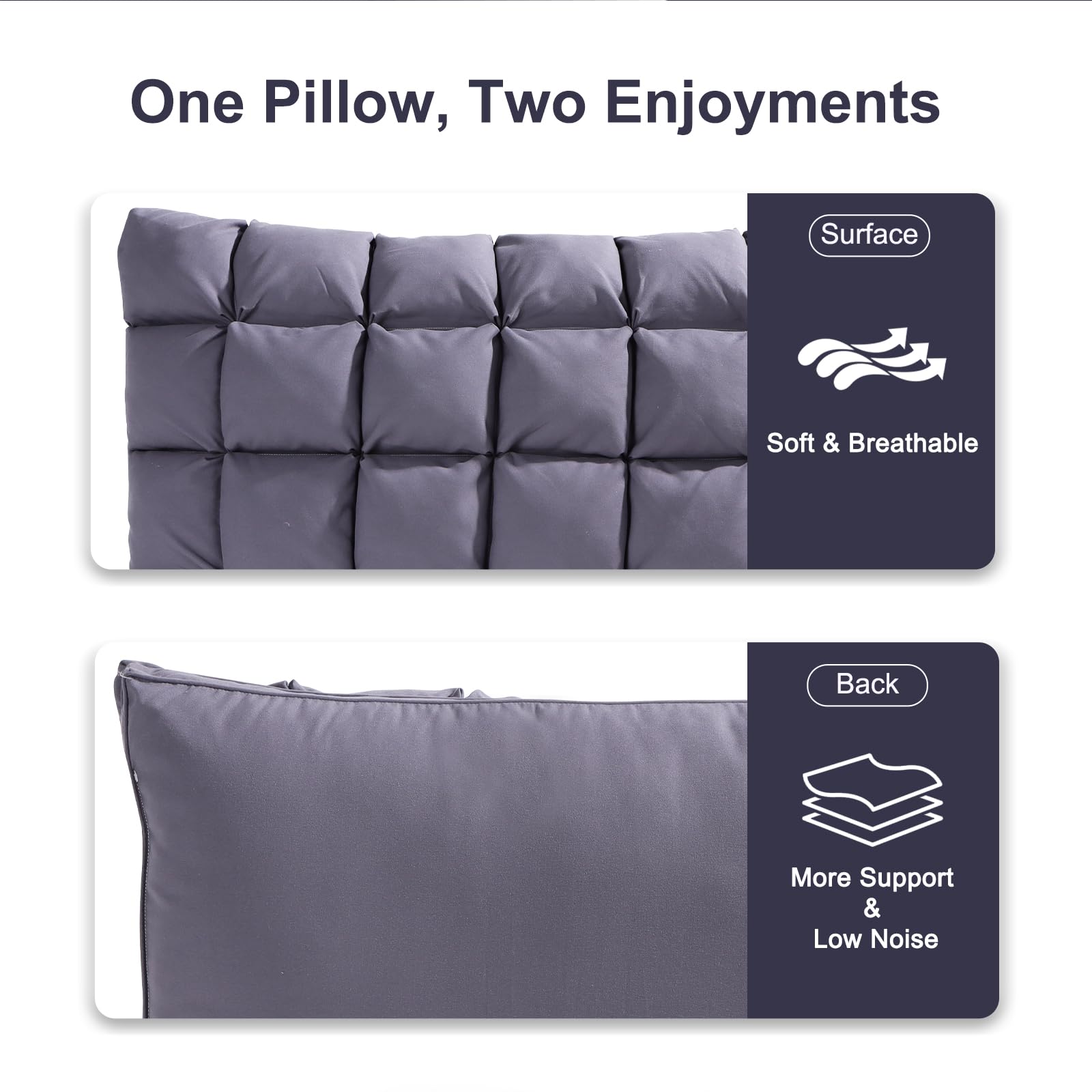 YOUR MOON back sleeping position shows balanced height for comfort