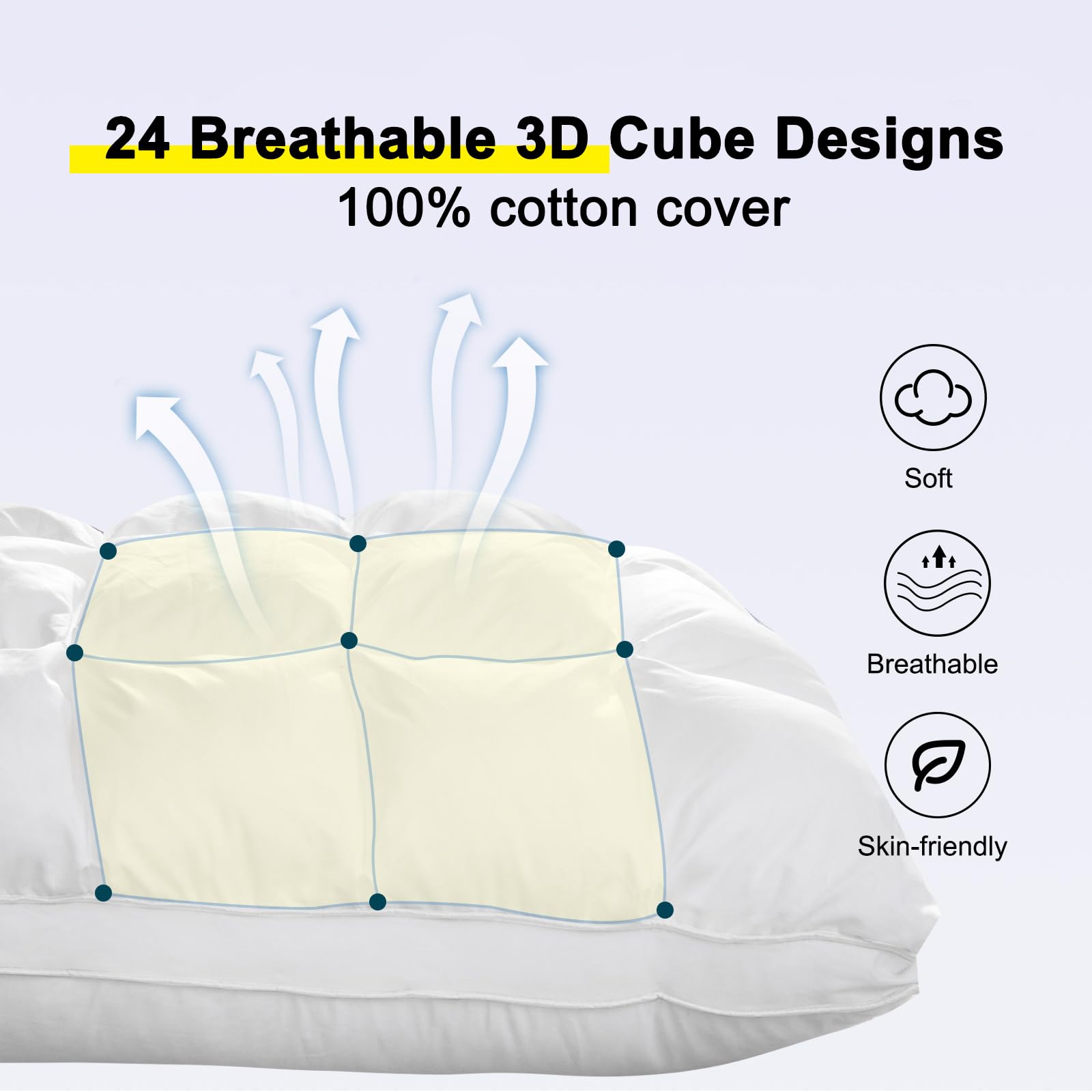 YOUR MOON down-alternative filling stays evenly distributed for consistent cushioning.