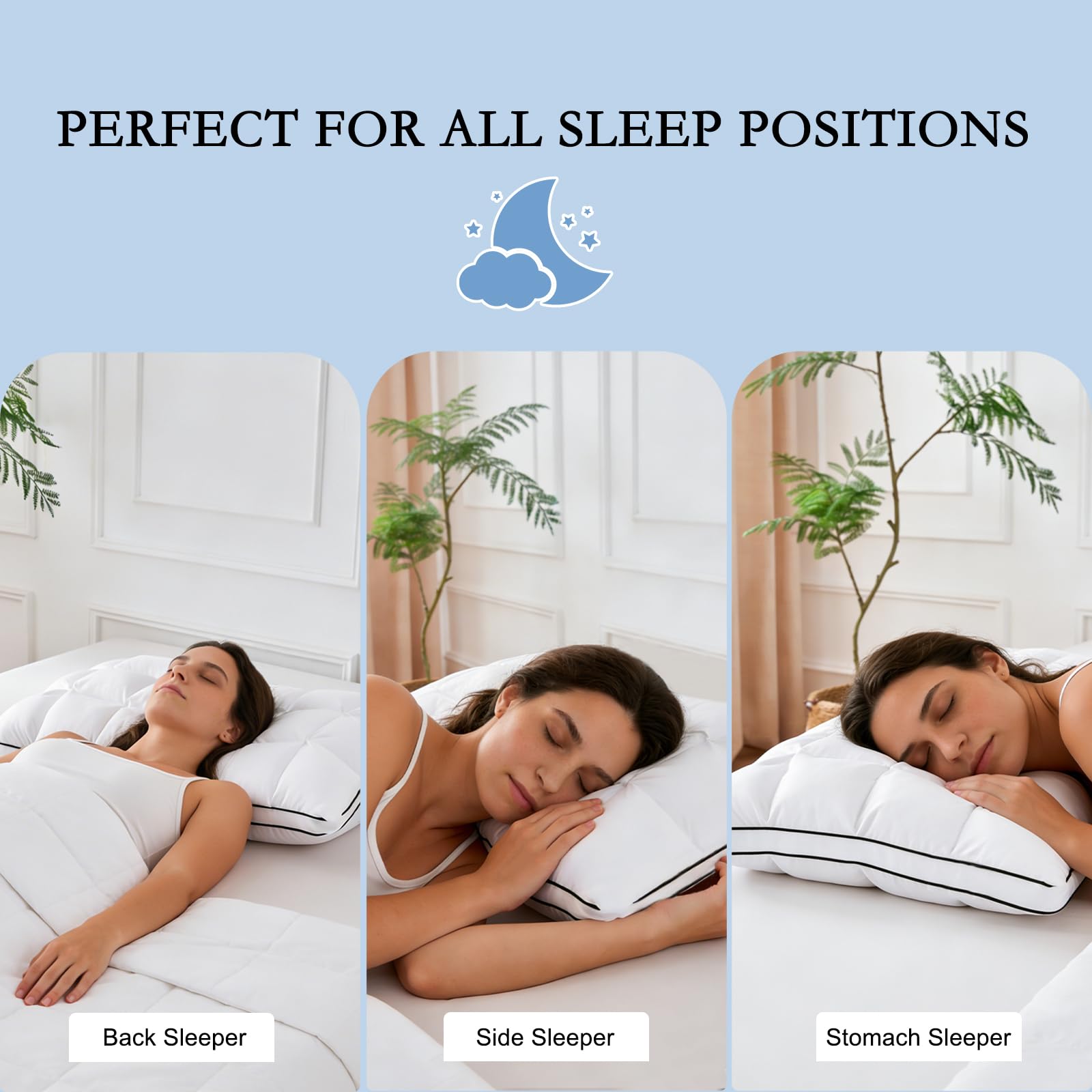 YOUR MOON Soft Support Pillow machine washable for easy care