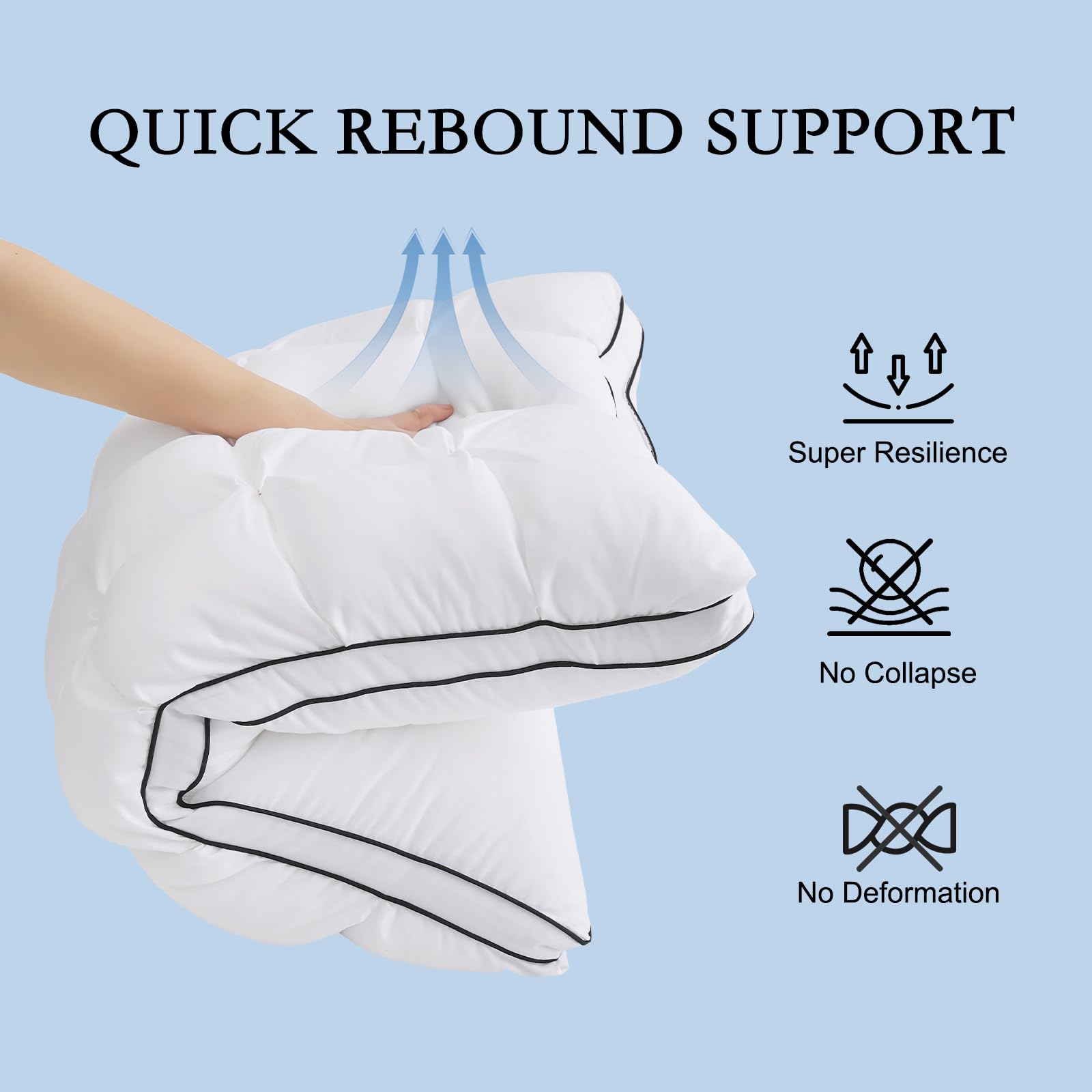 YOUR MOON Soft Support Pillow suitable for side back and stomach sleepers