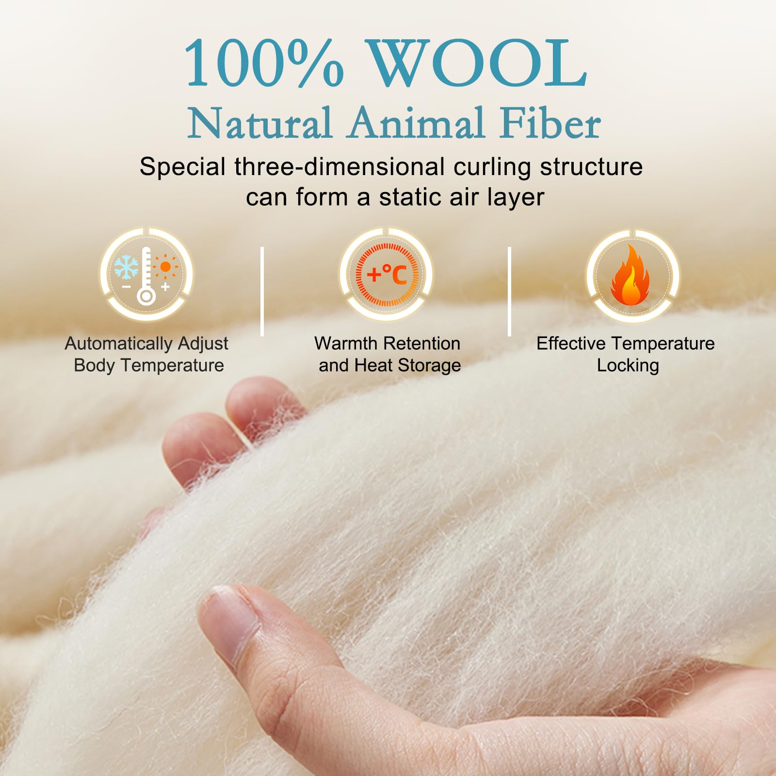 YOUR MOON Summer Lightweight Wool Comforter queen size on bed for hot sleepers.