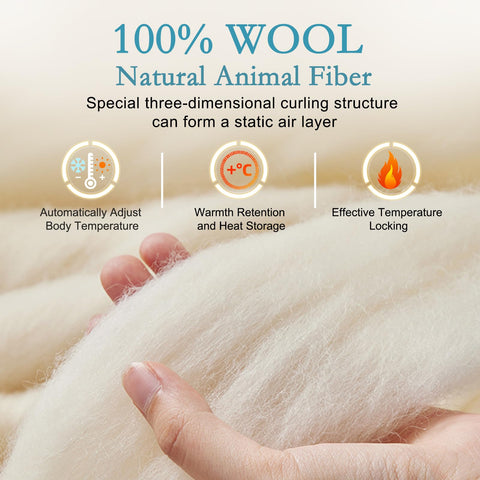 YOUR MOON Summer Lightweight Wool Comforter queen size on bed for hot sleepers.