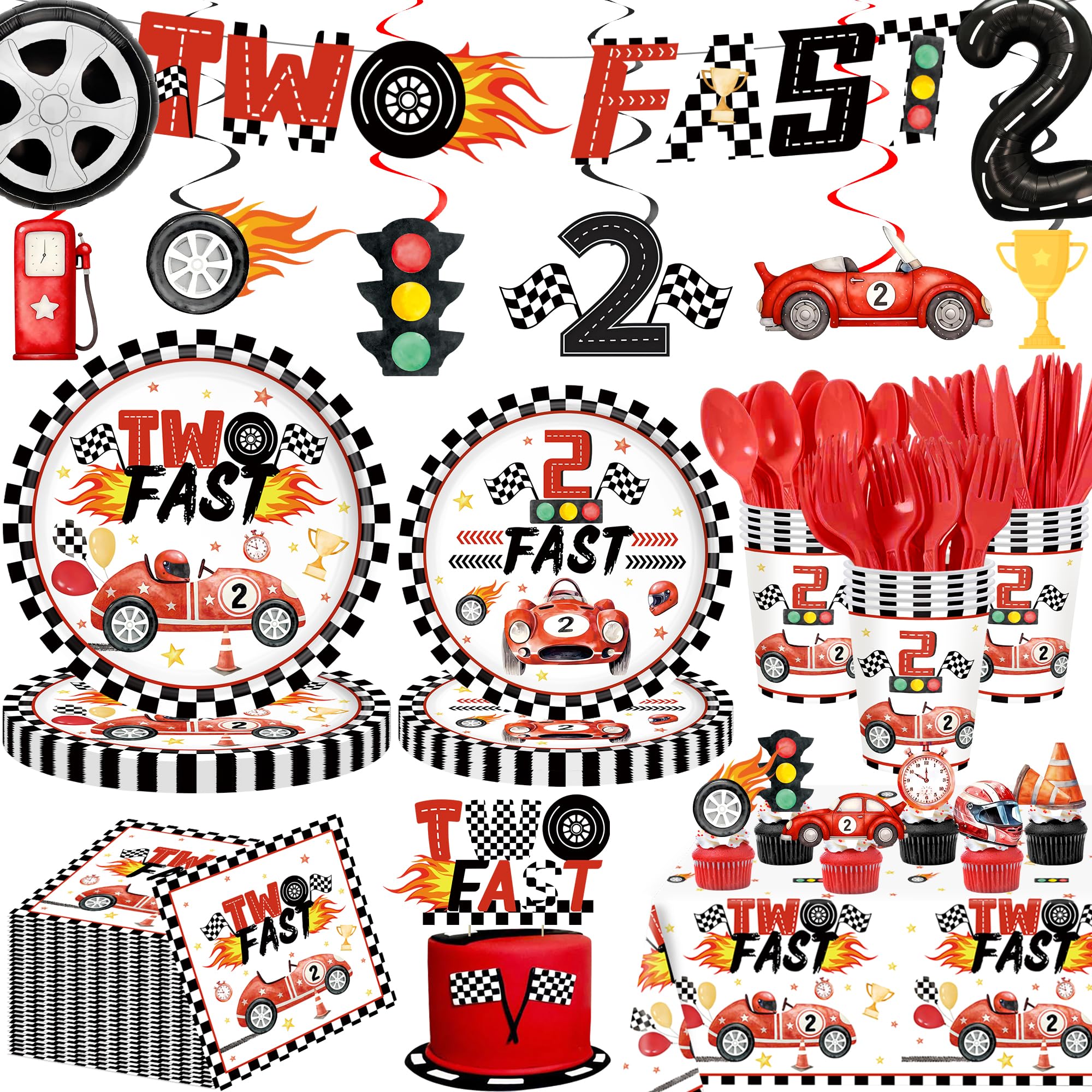 YOURUIYF two-fast banner adds race-car themed backdrop for photos