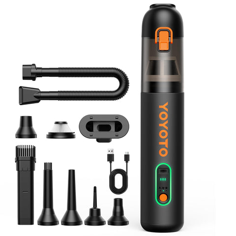 Yoyoto car vacuum demonstrates 21000Pa suction for deep interior cleaning