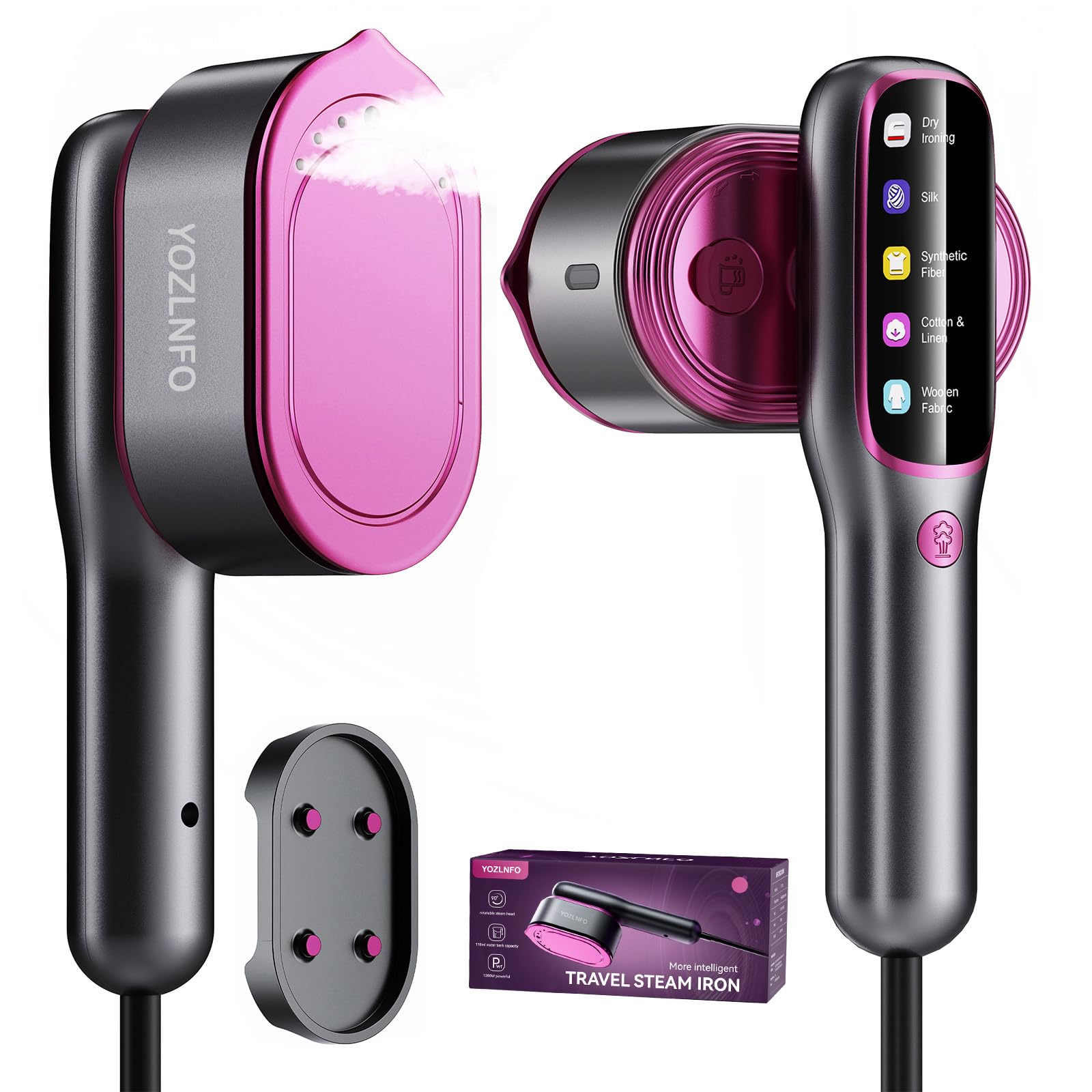 YOZLNFO travel steamer front view for on-the-go wrinkle care