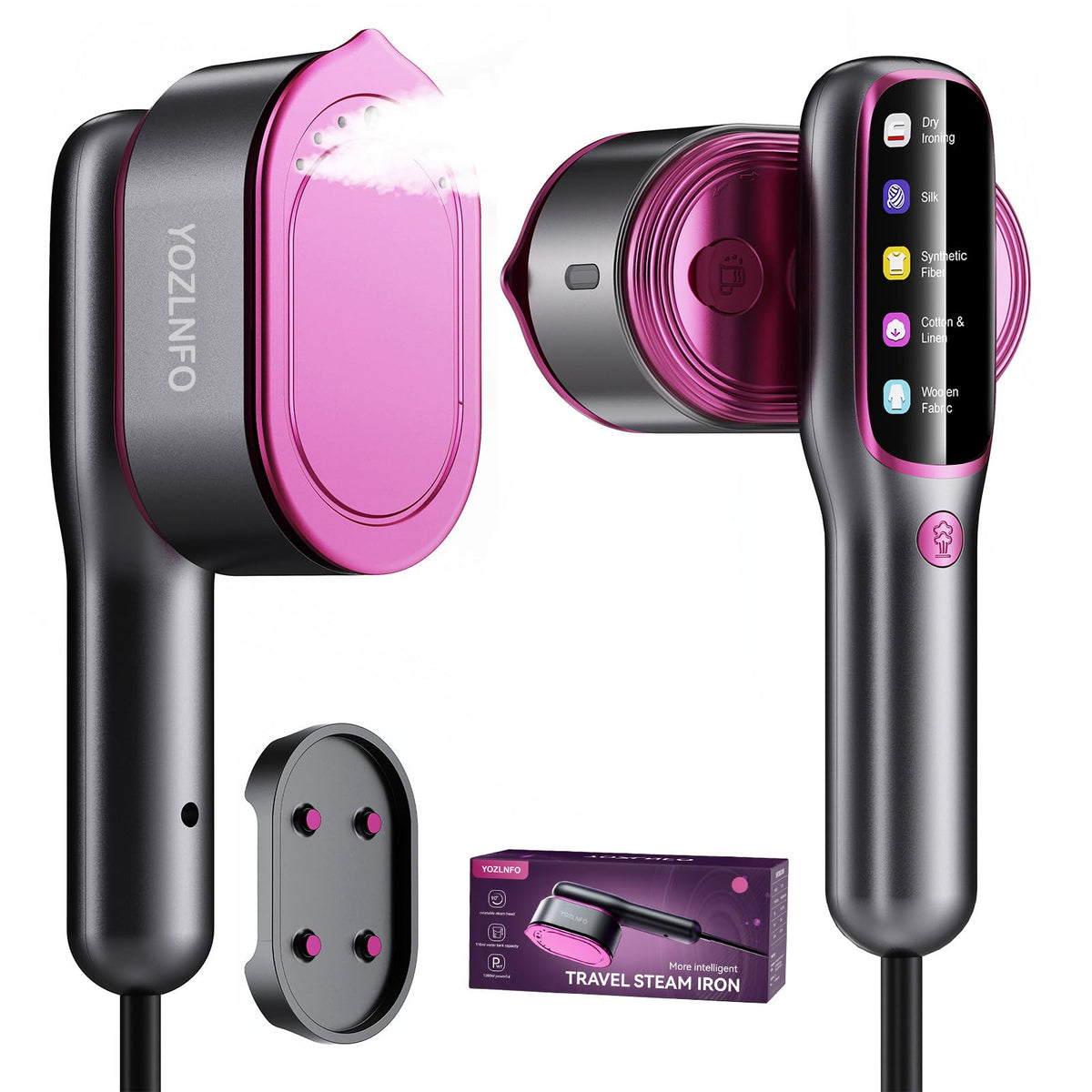 YOZLNFO travel steamer front view for on-the-go wrinkle care