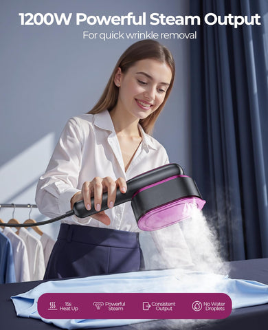 YOZLNFO travel steamer rotating steam head for even coverage
